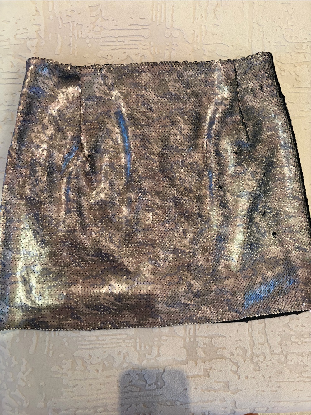 Silver Sequin mini skirt